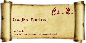 Csajka Marina névjegykártya